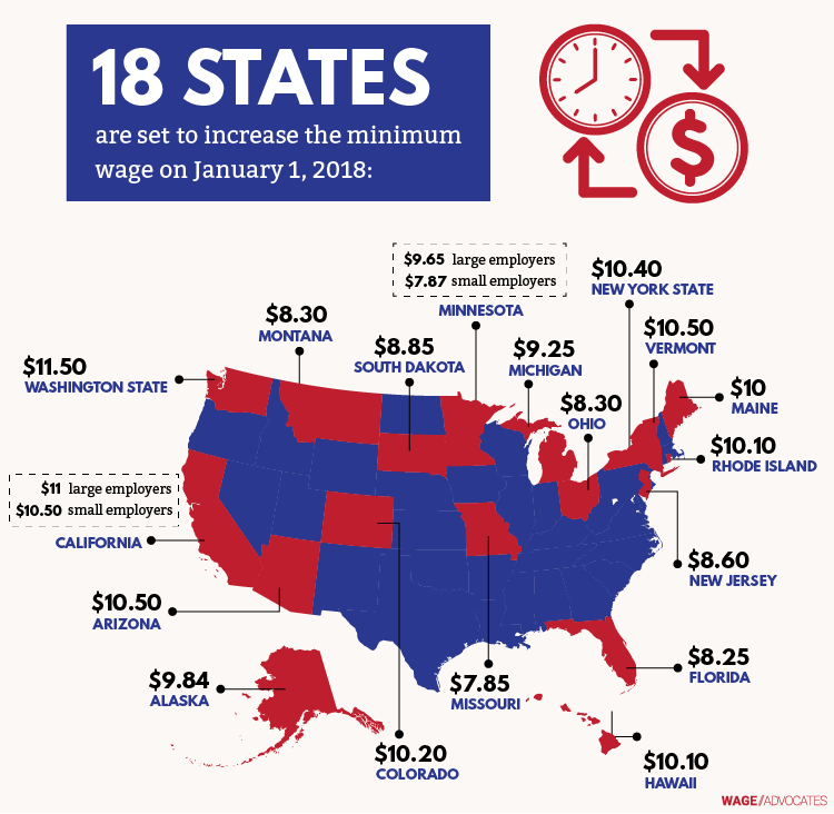 2018 Minimum Wage Increases Infographic
