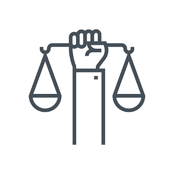 Raised Fist Holds Scales Of Justice